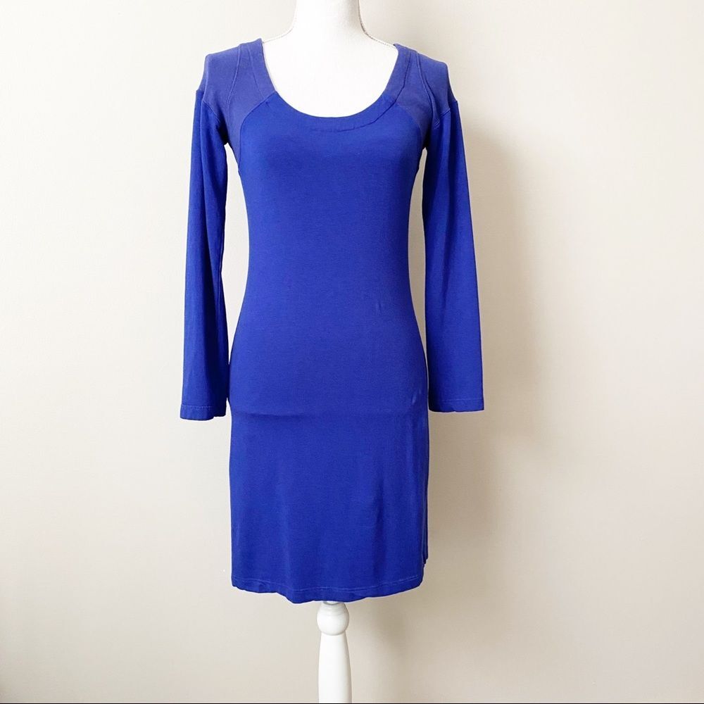 Monroe Blue Long Sleeve Sweatshirt Dress Size Medium